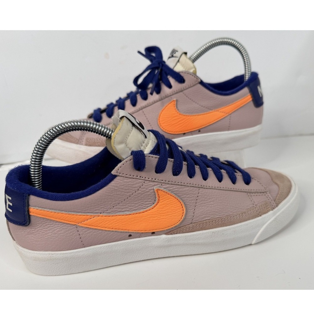 Nike Blazer Low Womens 7.5 Light Purple Orange Blue Leather Sneakers Casual